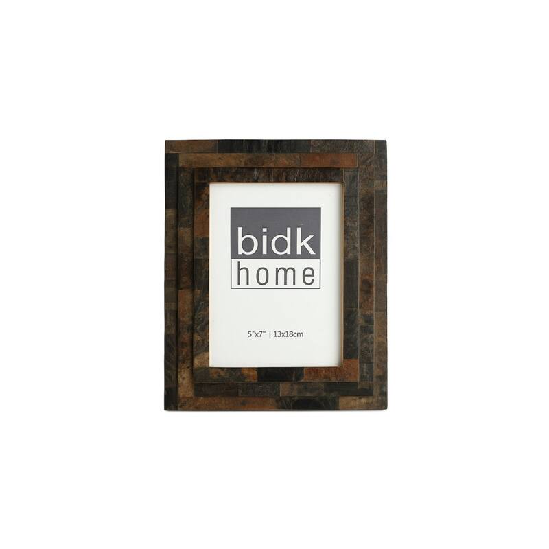 Step Horn Rectangular Picture Frame - for 5" x 7" Photo - Black