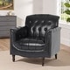preview thumbnail 52 of 72, Tufted Accent Chair Vegan Leather Armchair for Living Room Black Blue
