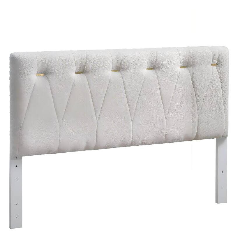Queen Platform Bed in Wheat with Tufted Fabric and Adjustable Headboard