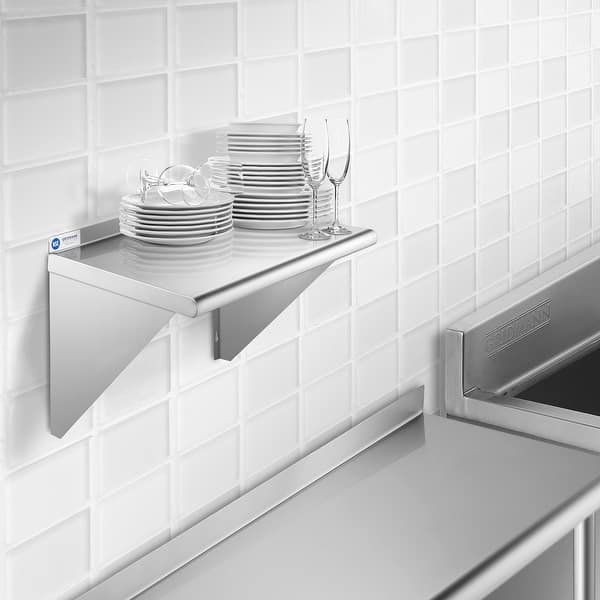 NSF 3-Sided Commercial Stainless Steel Wall Mount Shelf 18 x 24