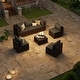 preview thumbnail 25 of 179, AOXUN Fire Pit Conversation Set Rattan Sofa Set Outdoor Furniture With Cushions