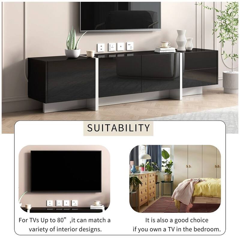 74.8'' Modern Style Contemporary Rectangle Design TV Stand