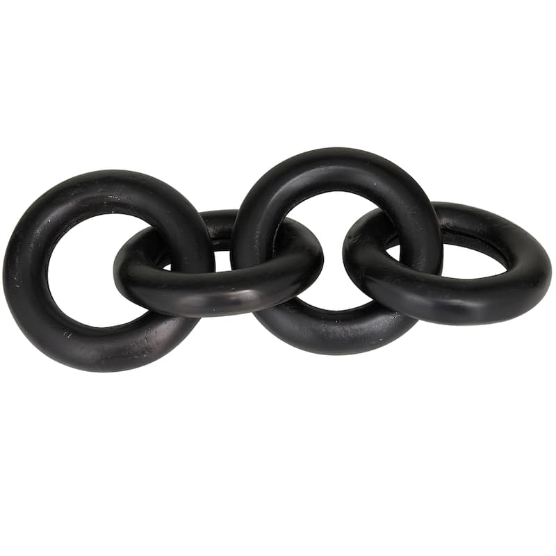 Stylish Aluminum Metal Chain Sculpture - Gold, Black, Silver