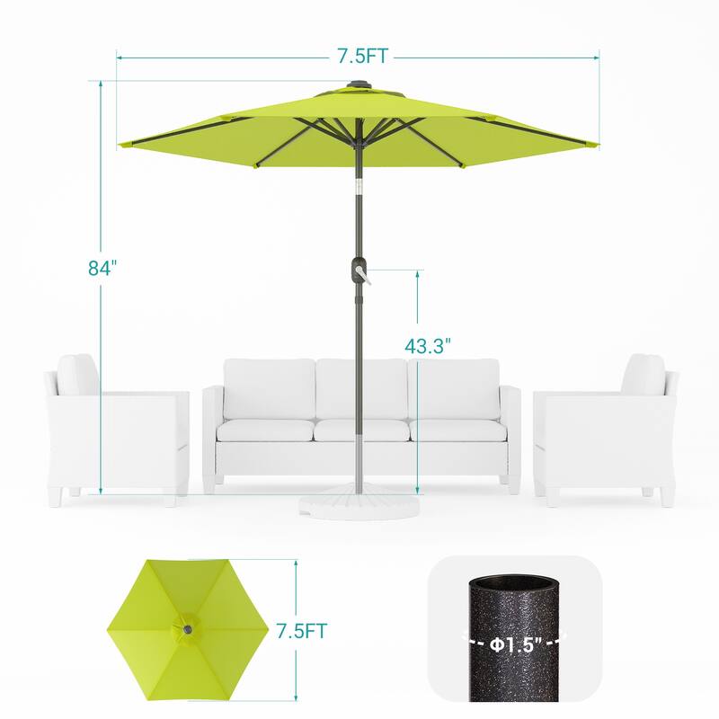 Bonosuki 7.5-foot Waterproof Sunshade Canopy Patio Umbrella