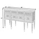 preview thumbnail 9 of 7, Manali 60 in. W Rectangular Mother of Pearl and Wood 4 Drawer 2 Door Console Table