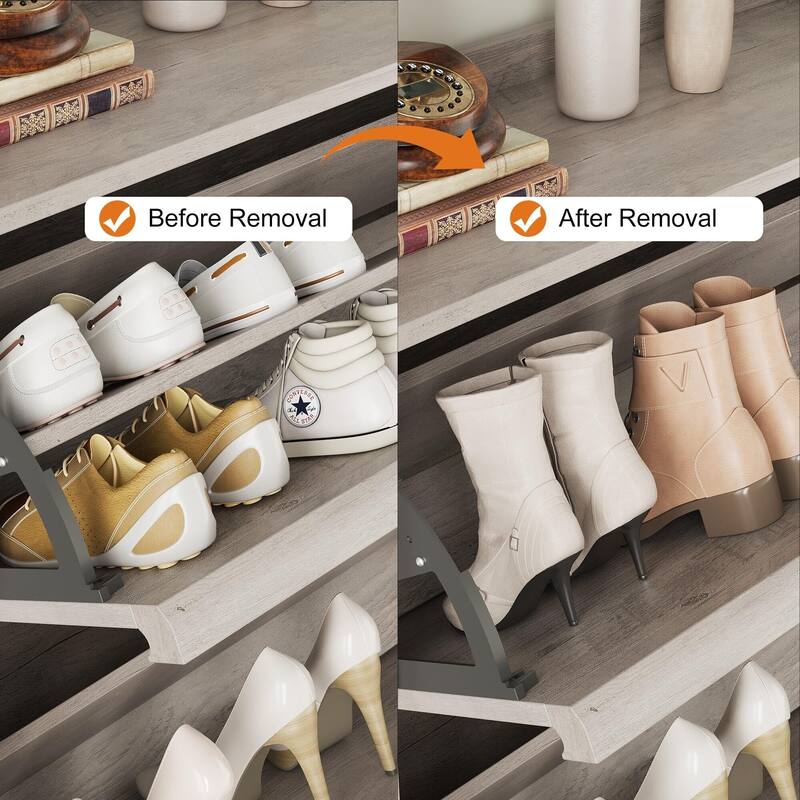 Drawer Wooden Shoe Cabinet with Adjustable Shelves