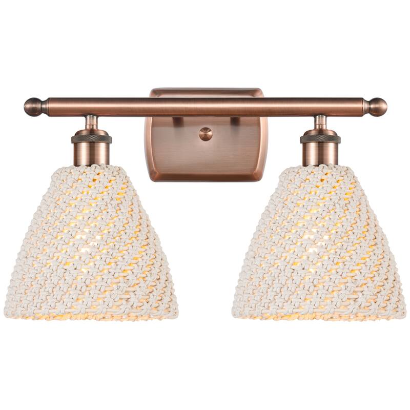 Innovations Lighting Endless Possibilities Ballston - Bristol Natural - 2 Light 18" Bath Vanity Light - Antique Copper