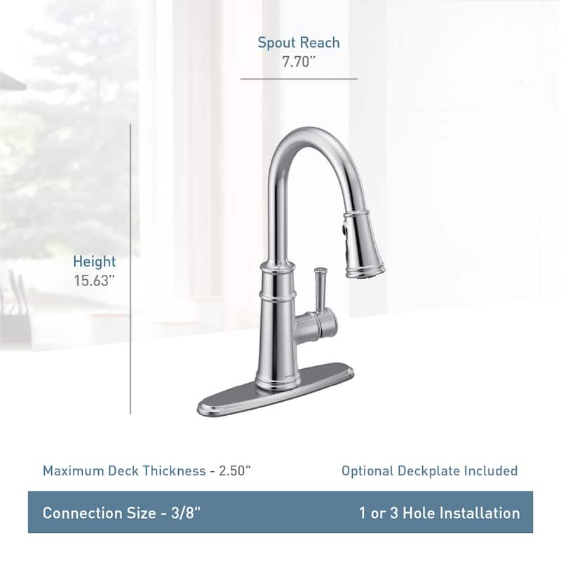 Moen Belfield 1.5 GPM One-Handle High Arc Pulldown Kitchen Faucet with