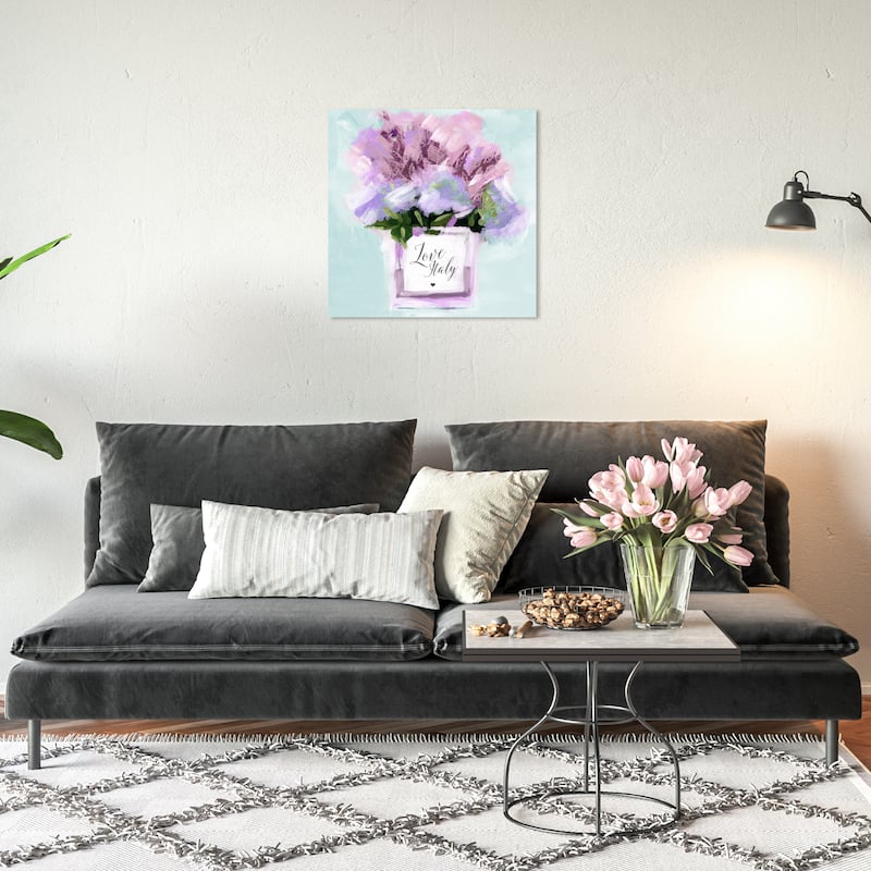 Wynwood Studio Canvas Floral and Botanical Italy Rose Scent Blue and Light Blue Modern & Contemporary Wall Art Canvas Print - 20 x 20
