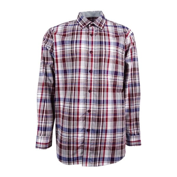 Tasso Elba Mens Plaid Shirt