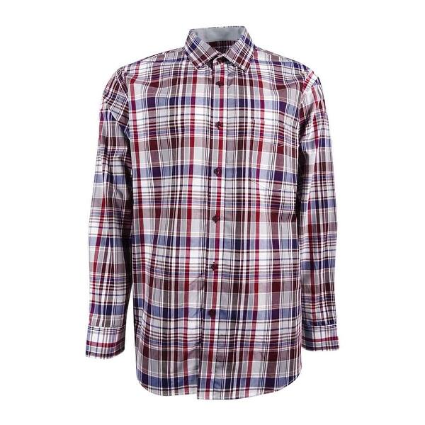 Shop Tasso Elba Men S Plaid Shirt Xl Port Combo Port Combo
