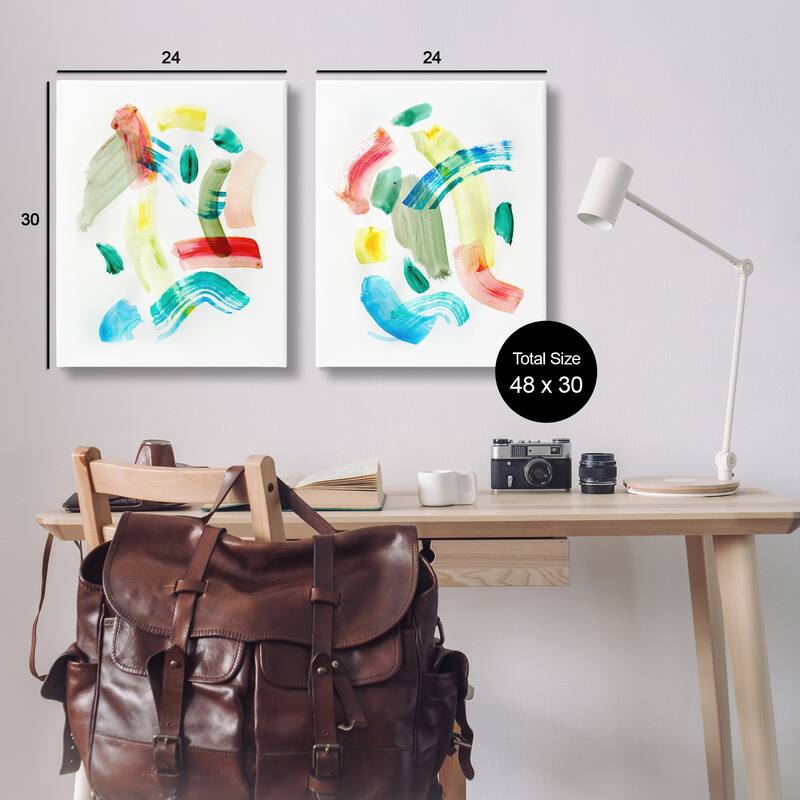 Stupell Macarana Abstract Hues Canvas Wall Art Design By Gemma Bardot (Set of 2)