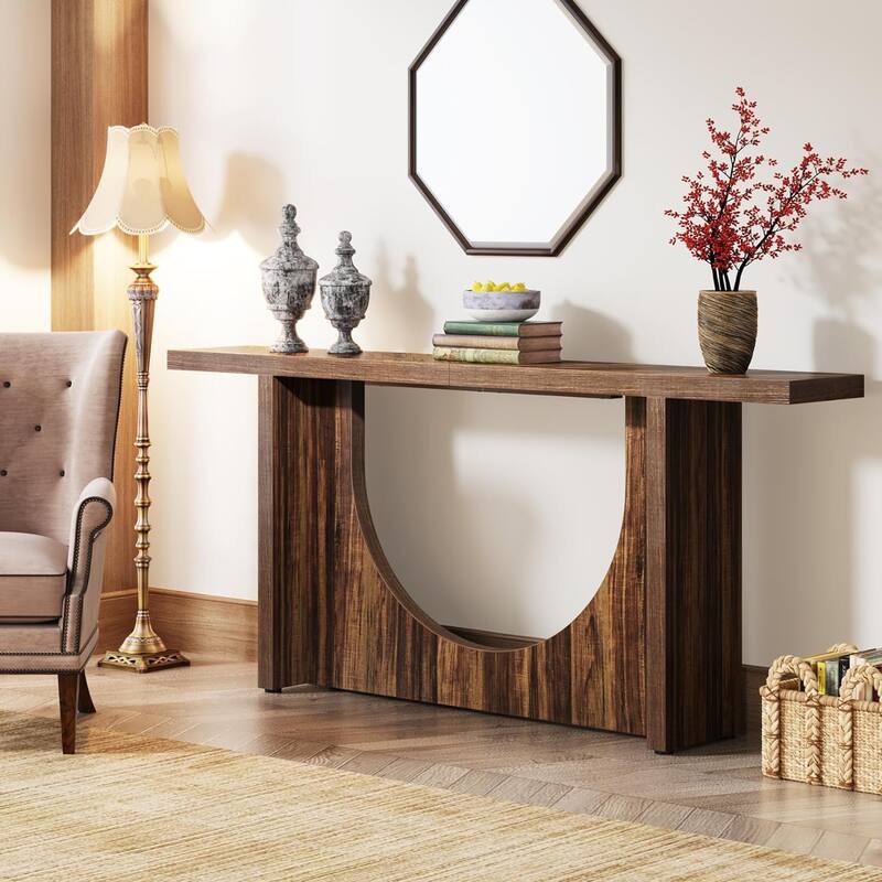 Extra Long Farmhouse Console Table, Vintage Entryway Foyer Table, Wooden Hallway Accent Table