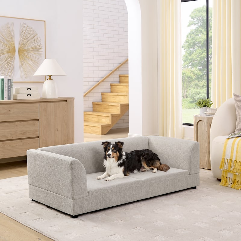 Oversized Cube Pet Sofa Bed for Dogs Up to 130lbs - Beige