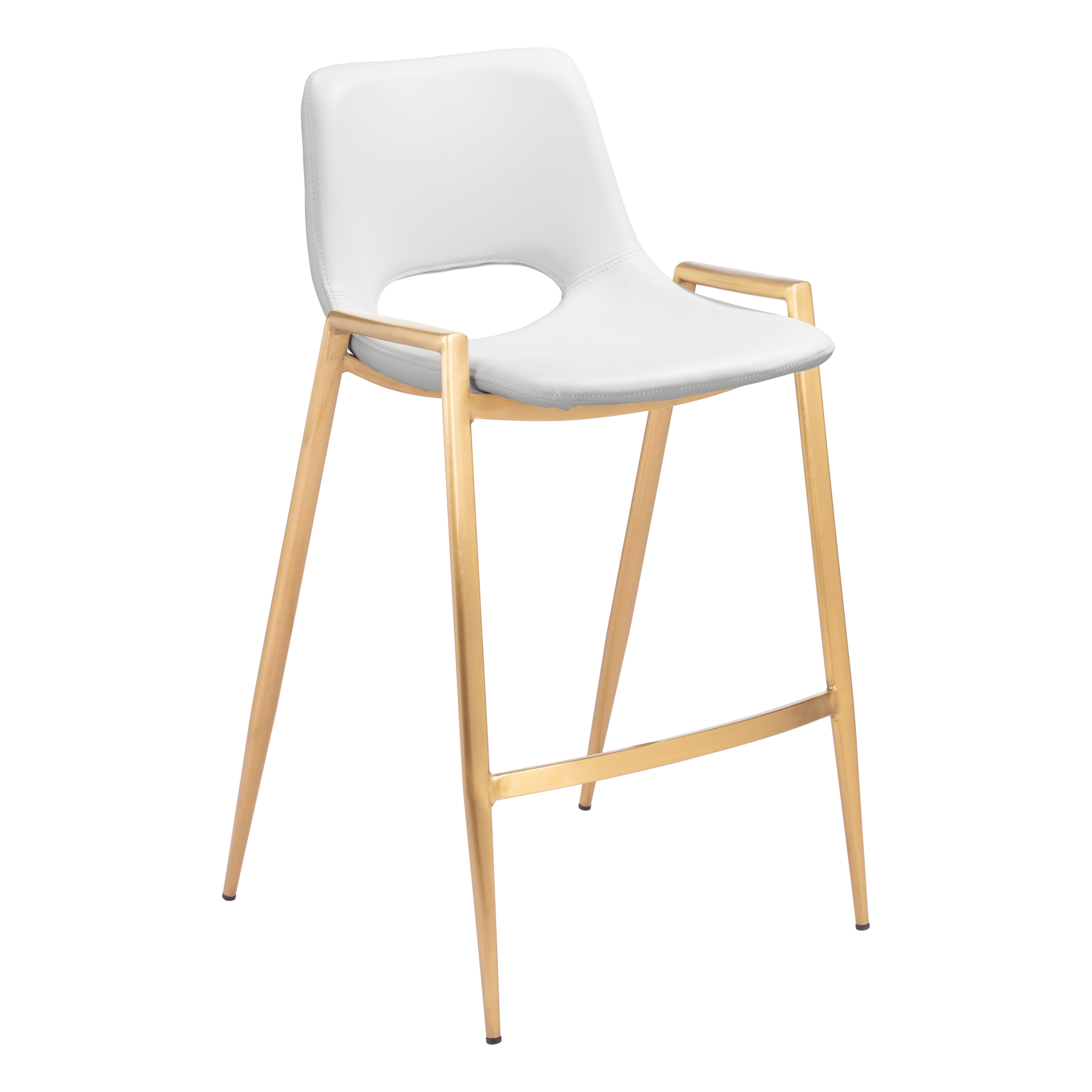 Desi Counter Stool White & Gold