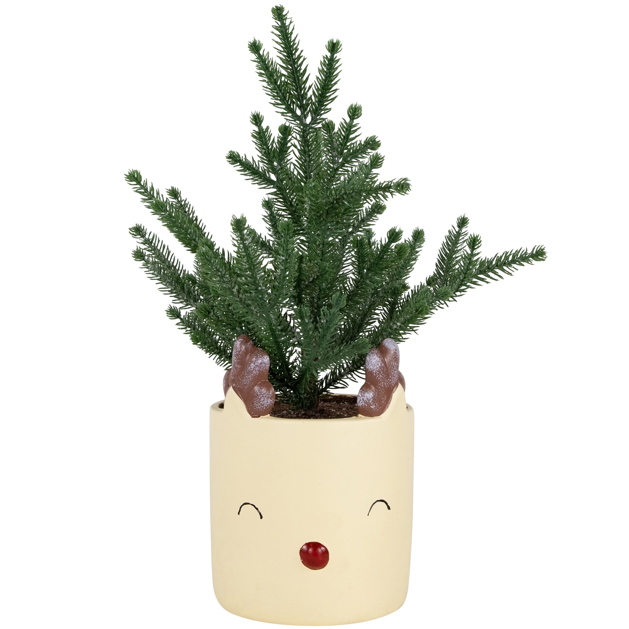 Mini Artificial Christmas Tree in Reindeer - 14.25" - Unlit - Tabletop