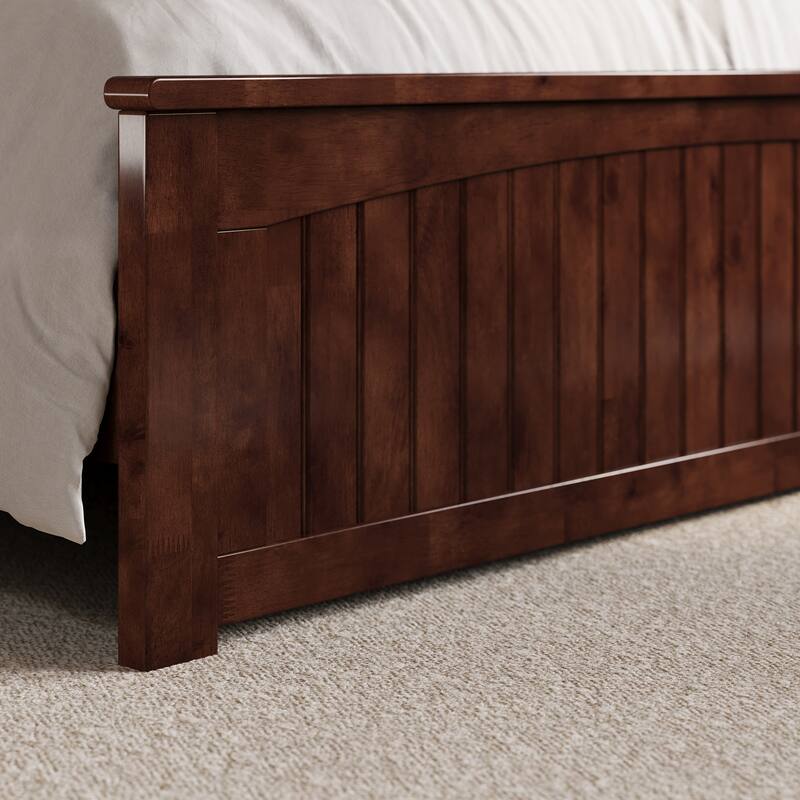 Naples Solid Wood Low Profile Platform Bed with Matching Footboard