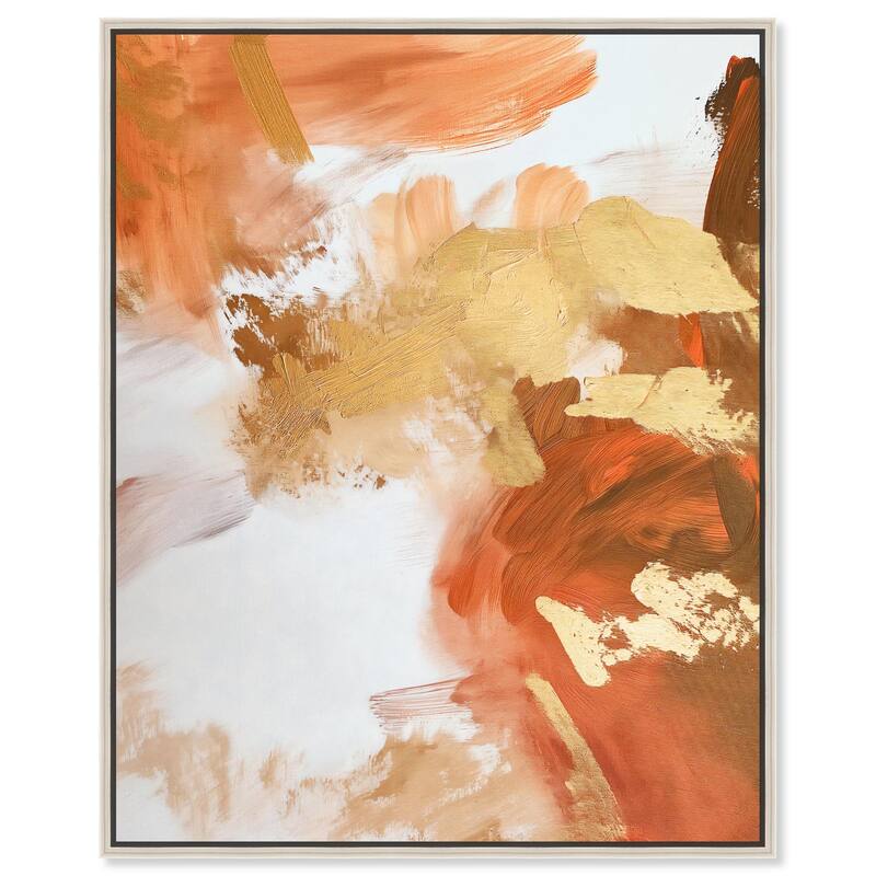 Golden Bronze Ripple II Canvas by Art Remedy - 30" x 36" - Silver