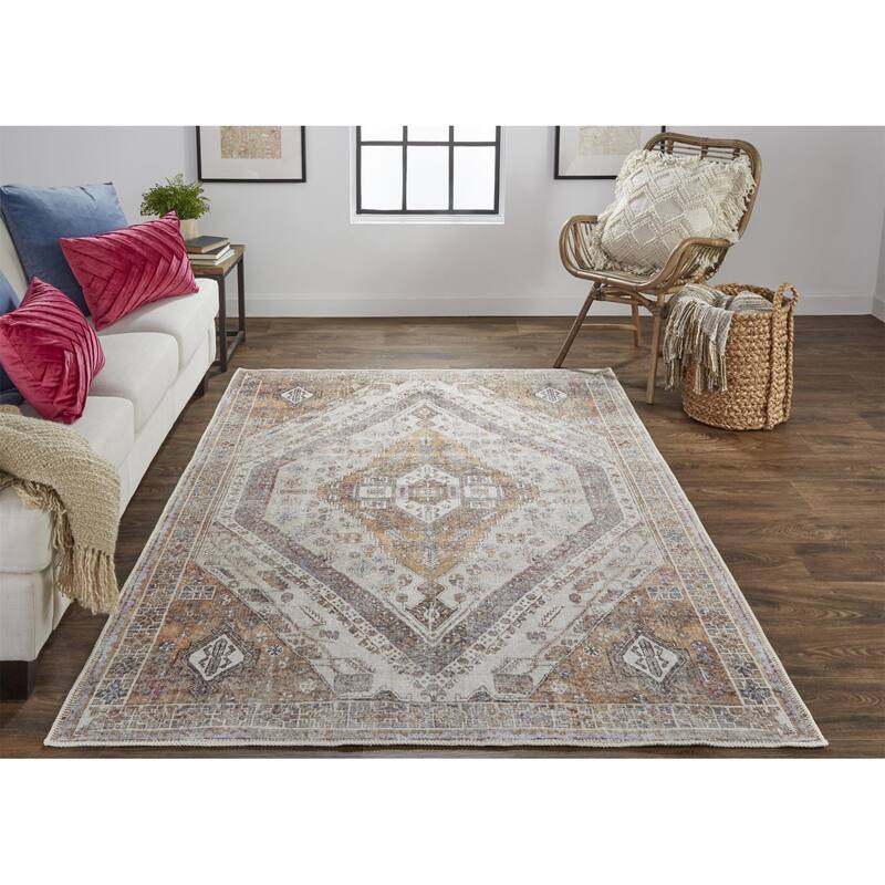 Sijax Distressed Woven Durable Area Rug By HomeRoots
