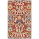 SAFAVIEH, Handmade Marietje Blossom French Country Wool Area Rug - 6' Square - Red/Multi