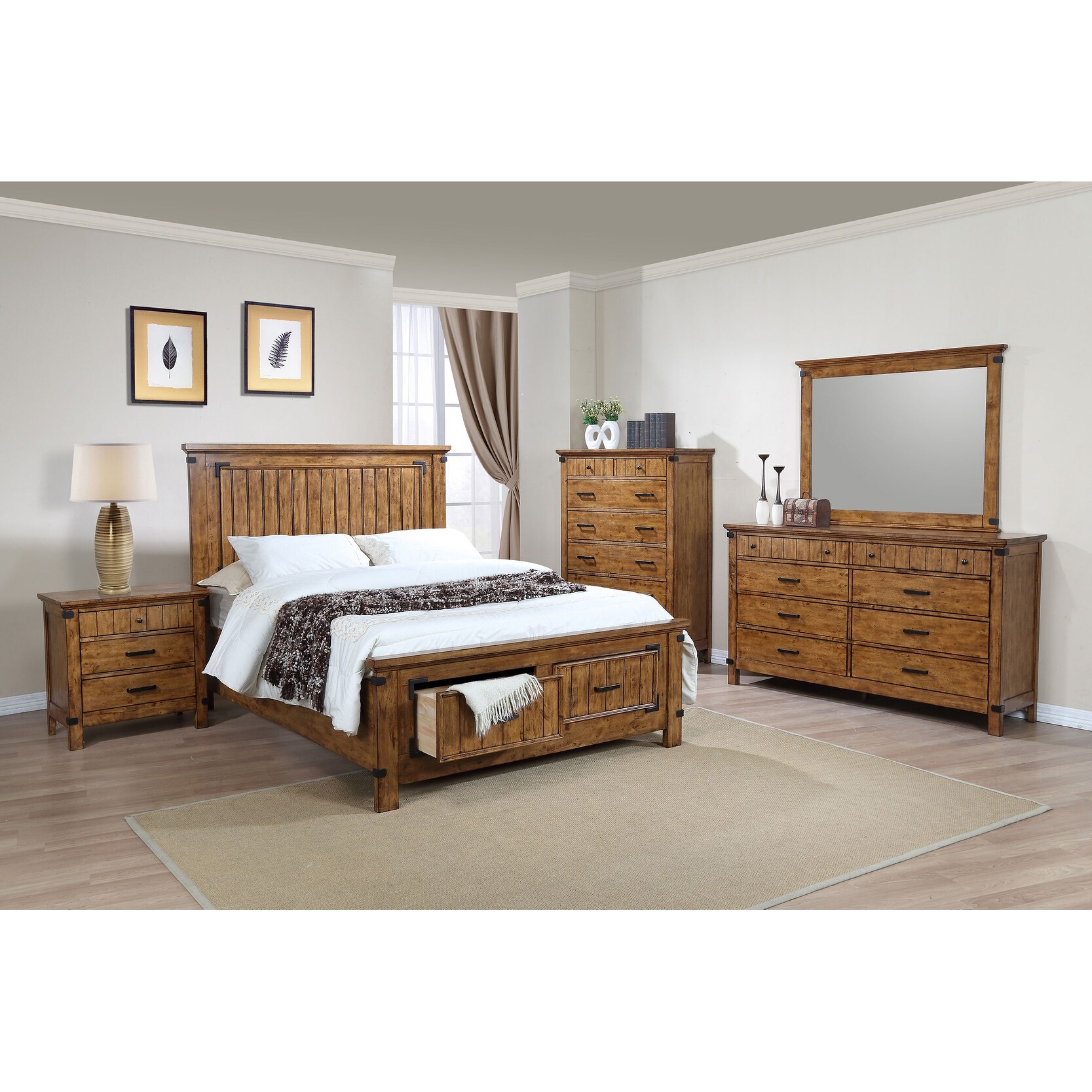 Farmhouse bedroom set with storage sales