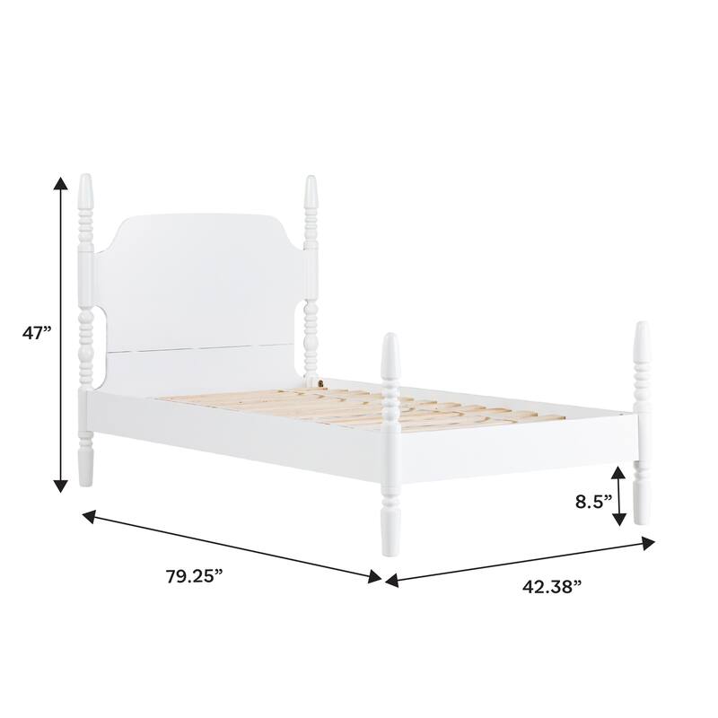 Walker Edison Twin Bed with Dresser Bookshelf and Nightstand Bedroom Set