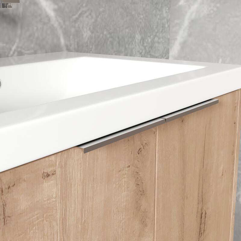 30" Floating Bathroom Vanity with Resin Sink, Soft Closing Door, and Ample Storage Space - 23.6in L Plywood
