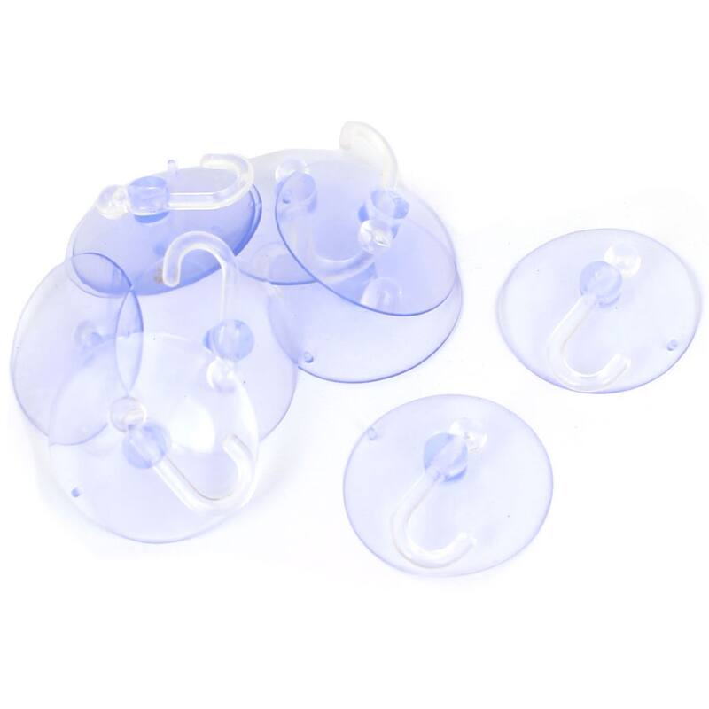 10pcs Clear Vacuum Suction Hooks for Wall Cabinet Glass Windows - Transparent - 2.0"x0.6" (D*H)