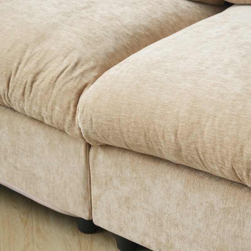 100.5'' V-shape Cloud Corner Sectional Sofa Chenille 5-Piece Modular Couch for Living Room Set