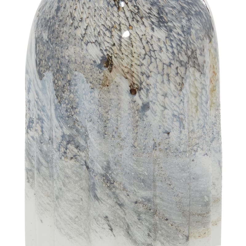 Glass Handmade Blown Vase - Set of 2 Gray - Roche River Decor - 6"W x 6"L x 12"H