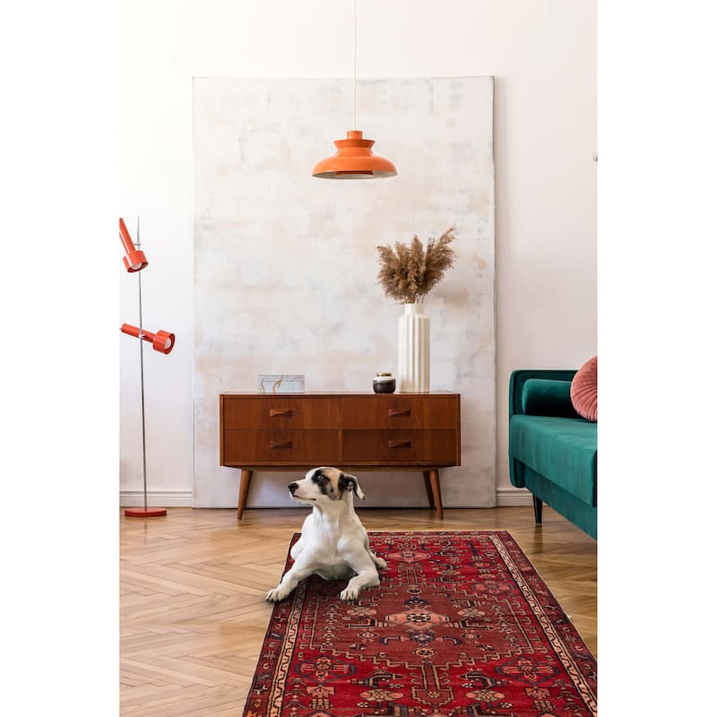 ECARPETGALLERY Hand-knotted Andelz Red Wool Rug - 3'8 x 7'1