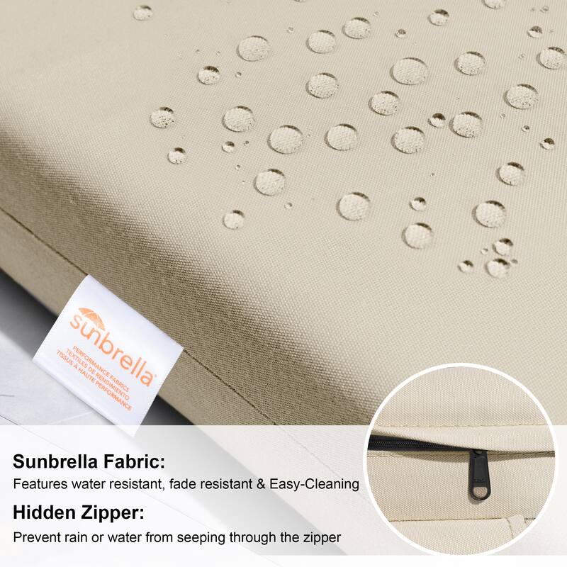 Outdoor Chaise Lounge Set Lounge Chairs with Adjustable Back and Sunbrella Fabric Cushions