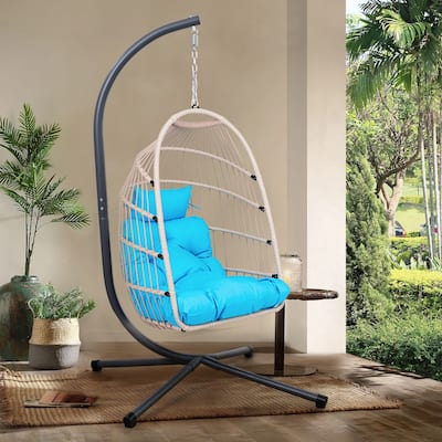 HDPE Egg Hanging Chair with Stand & Cushion