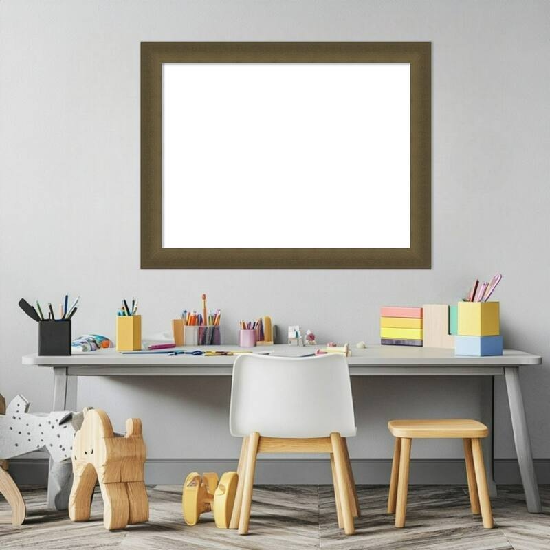 Amanti Art Blaine Light Bronze Narrow Framed Dry Erase Magnetic Board