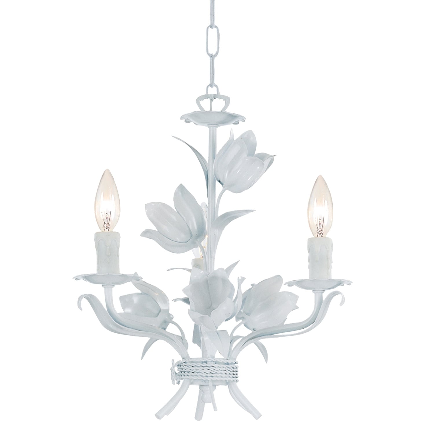 Southport 3 Light Wet White Mini Chandelier - 14'' W x 15'' H