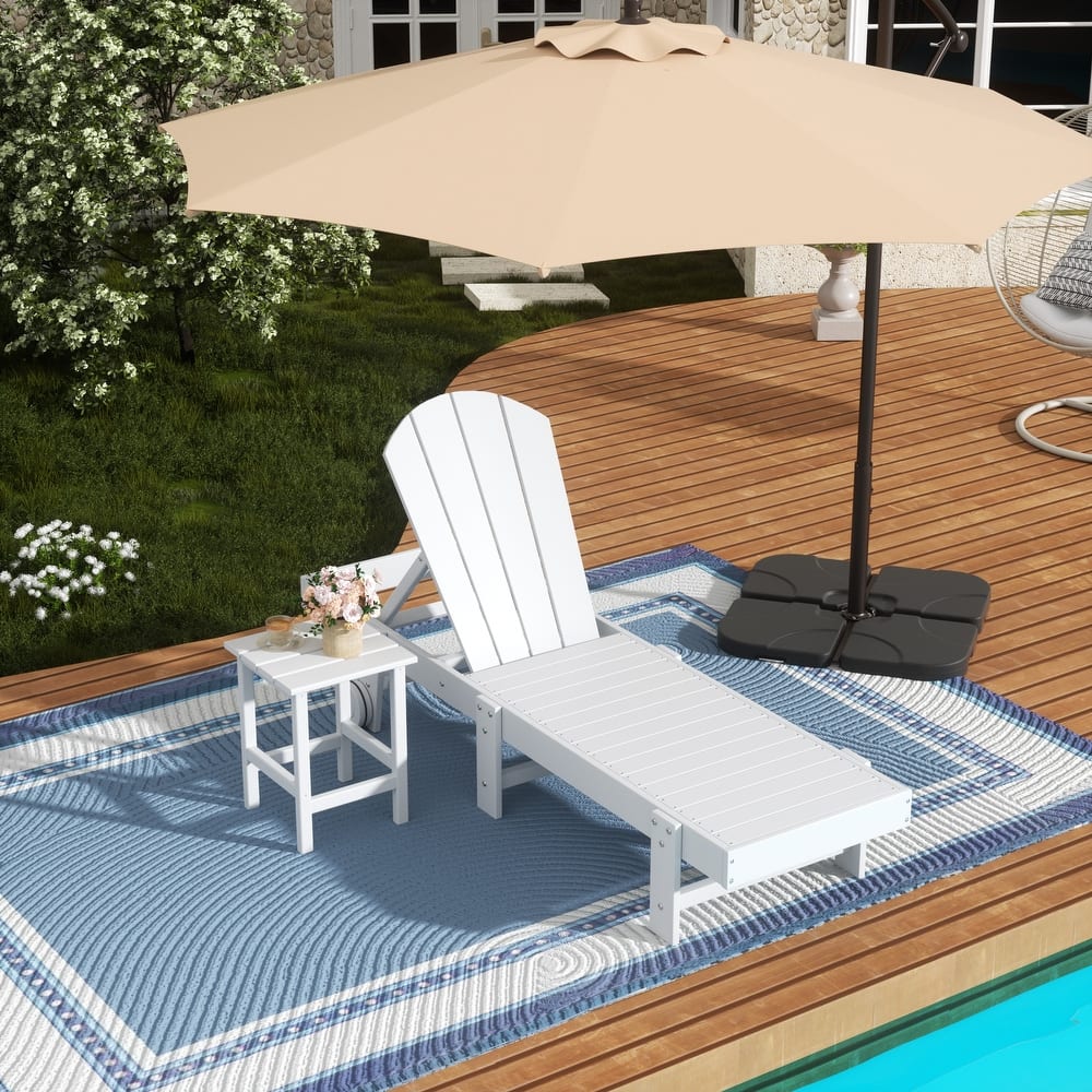 Laguna Hdpe All Weather Outdoor Patio Pool Reclining Armless Chaise Lounge (2-Piece Set)