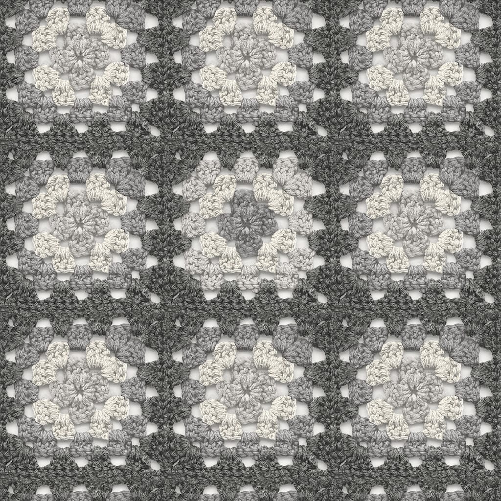 Chesapeake Maud Grey Crochet Geometric Wallpaper
