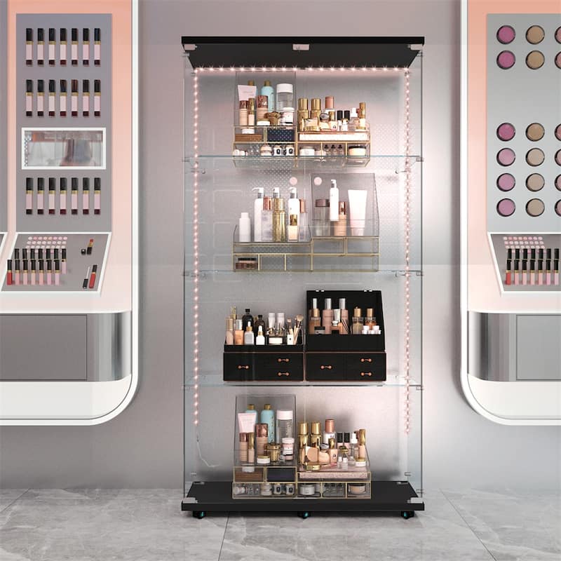 Tempered Glass Display Cabinet,Storage Cabinet,File Cabinet,with LED