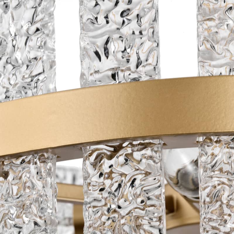 Casandra 6-light Drum Glass Strip Chandelier