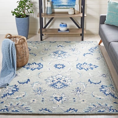 SAFAVIEH Handmade Micro-Loop Ajeta Floral Wool Rug