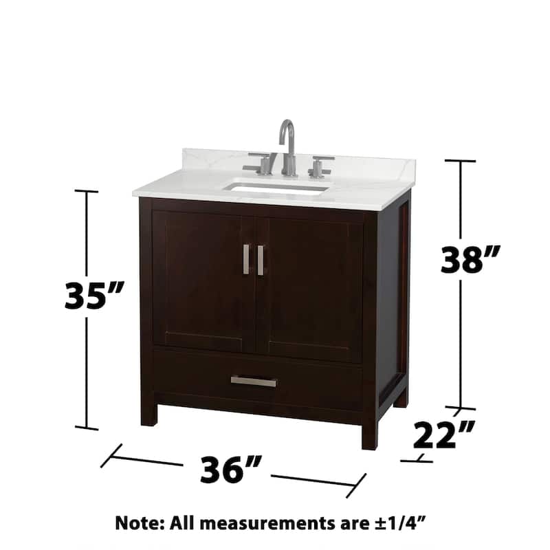 Wyndham Collection WCS141436S-QTZ-US3MED Sheffield 36" Free Standing