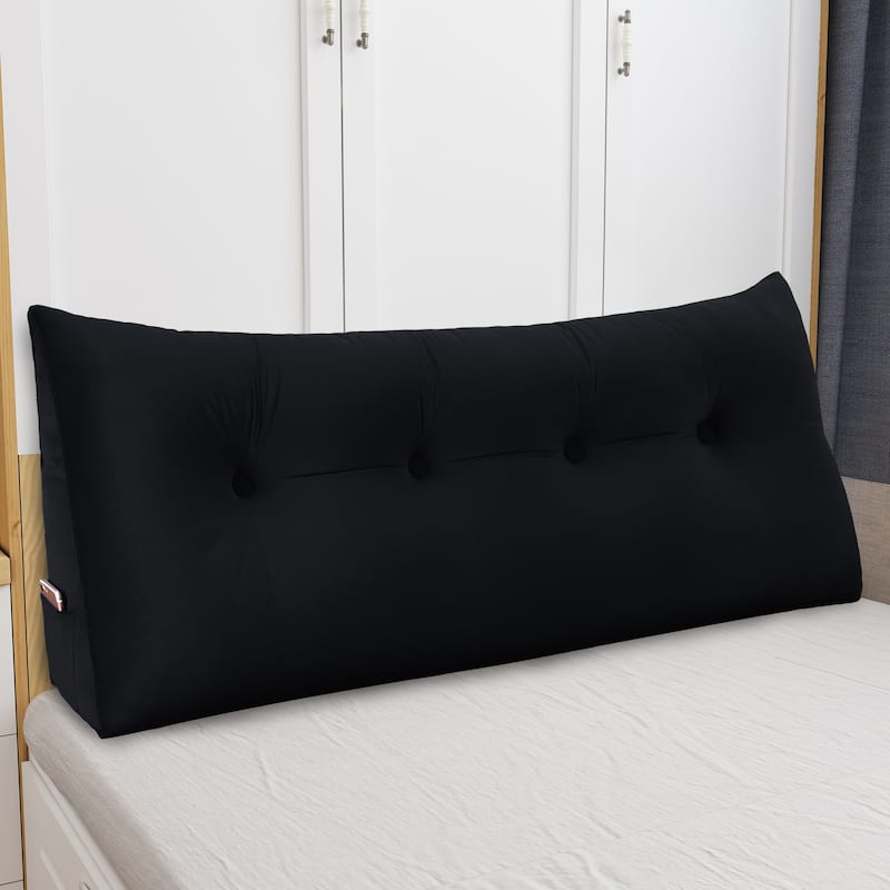 WOWMAX Bed Wedge Bolster Sit Up Reading Pillow Backrest - Black