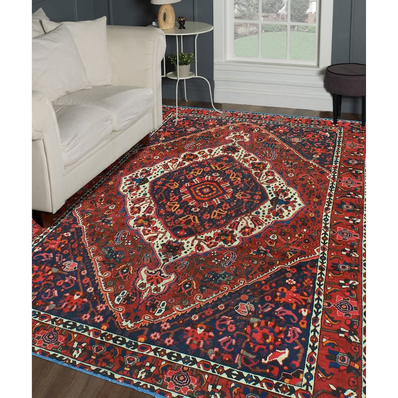 Vintage Distressed Vikki Burgundy/Navy Rug - 6'8" x 8'11"