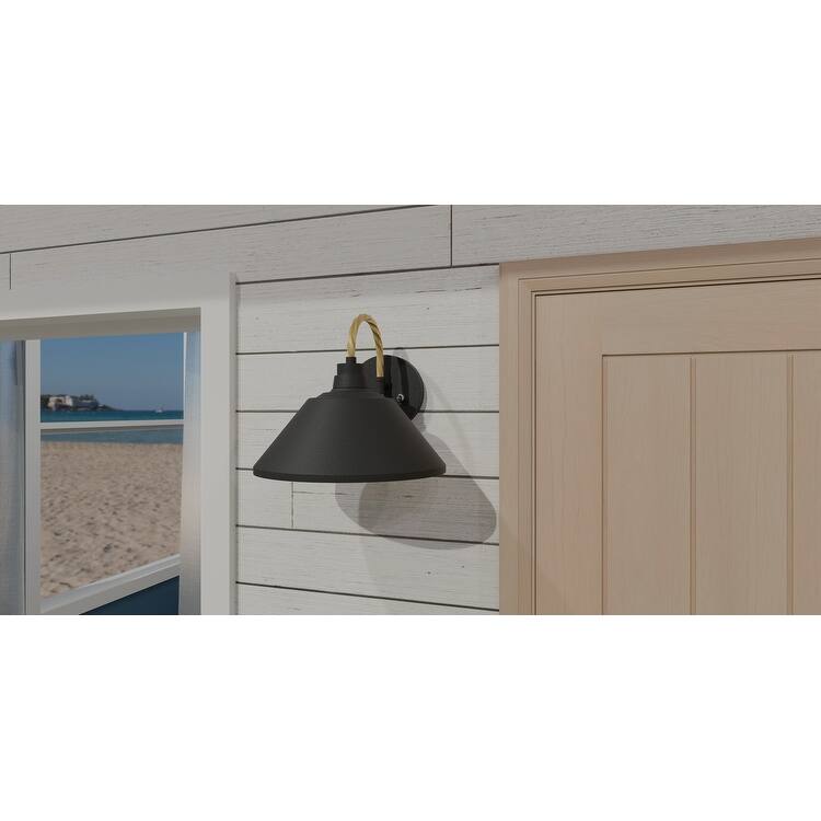 Matte Black One Light Outdoor Lantern from the Longshore Collection