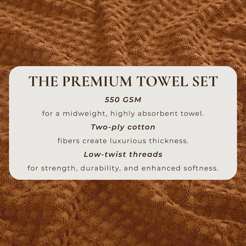 Linery & Co. Cotton Diamond Waffle Texture Bath Towels