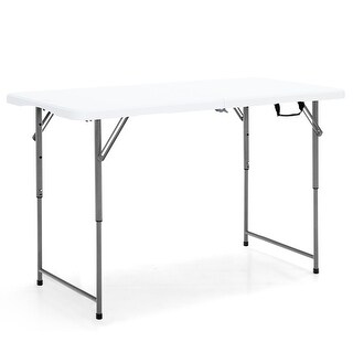 Folding Table Portable Bi-fold Picnic Dining Table Height Adjustment
