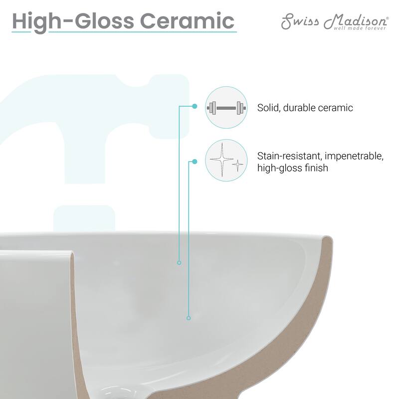 Swiss Madison SM-VS203 Claire 20" Rectangle Ceramic Vessel Sink
