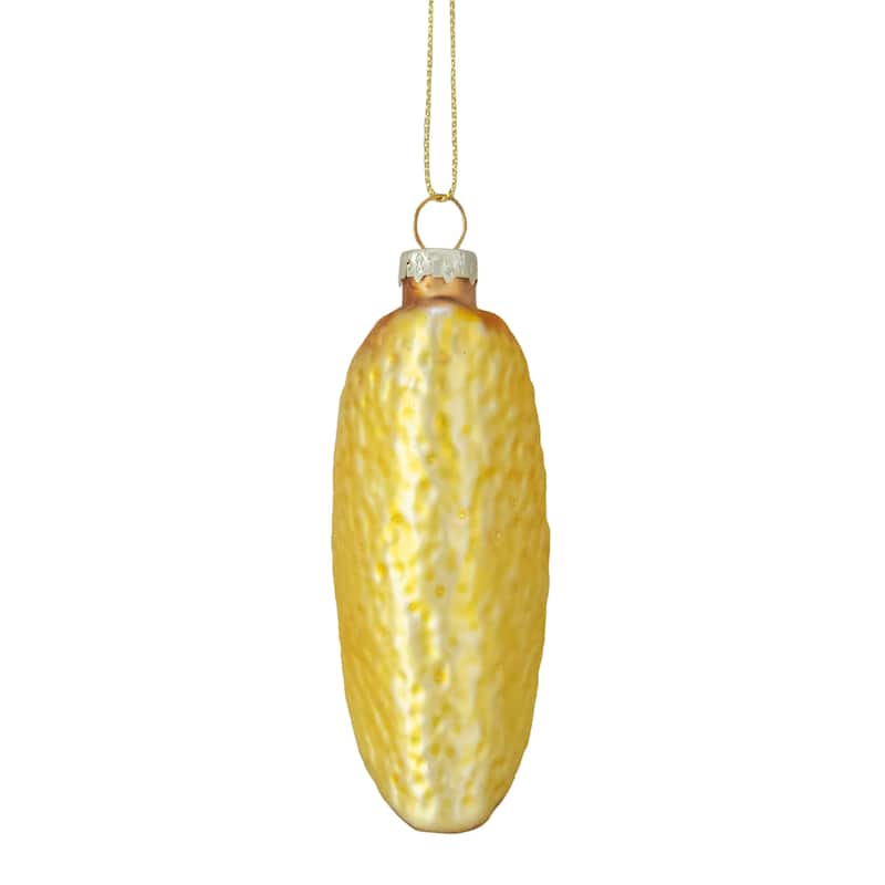 Taco Glass Christmas Ornament - 3.5" - Yellow
