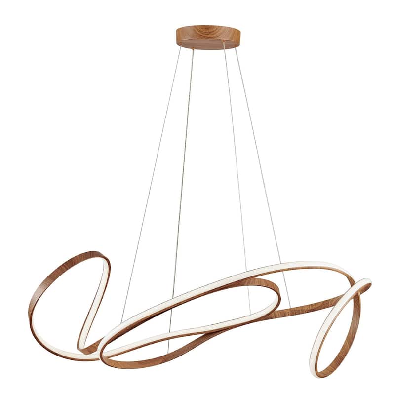 Moscow Integrated LED Dimmable Chandelier with Smart Dimmer Included - Wood