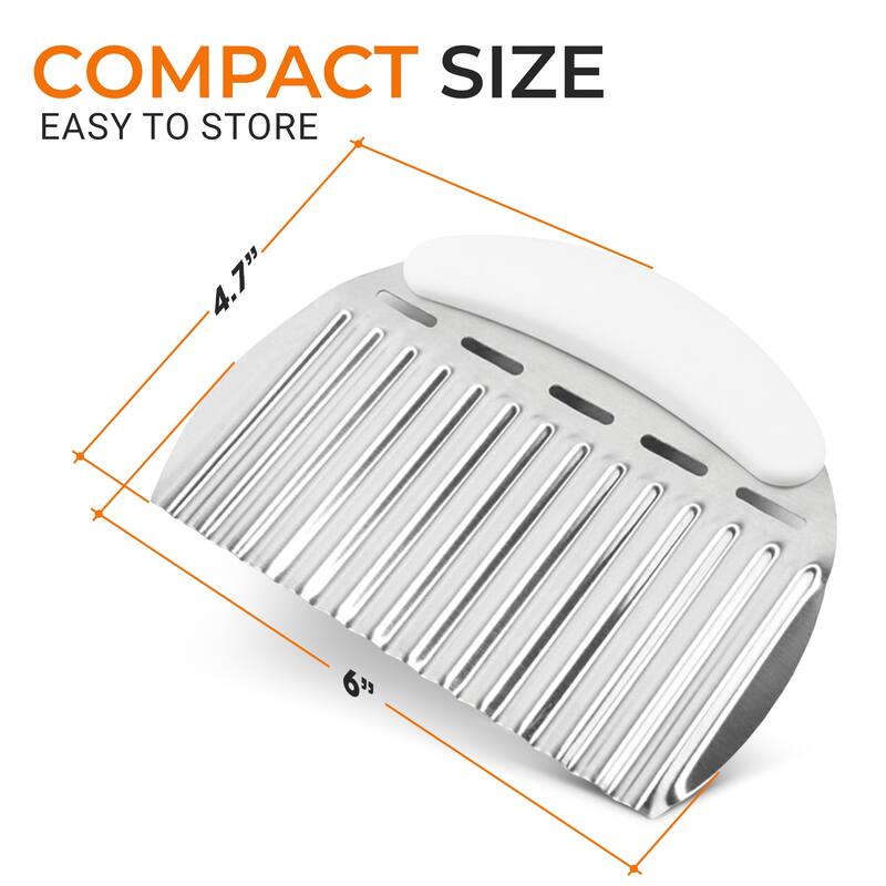 Cheer Collection Large Crinkle Cutter Stainless Steel Wavy French Fry and Vegetable Slicer